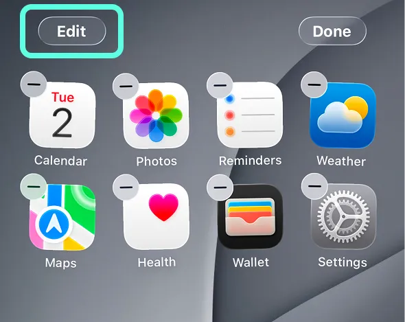 Enter Home Screen edit mode