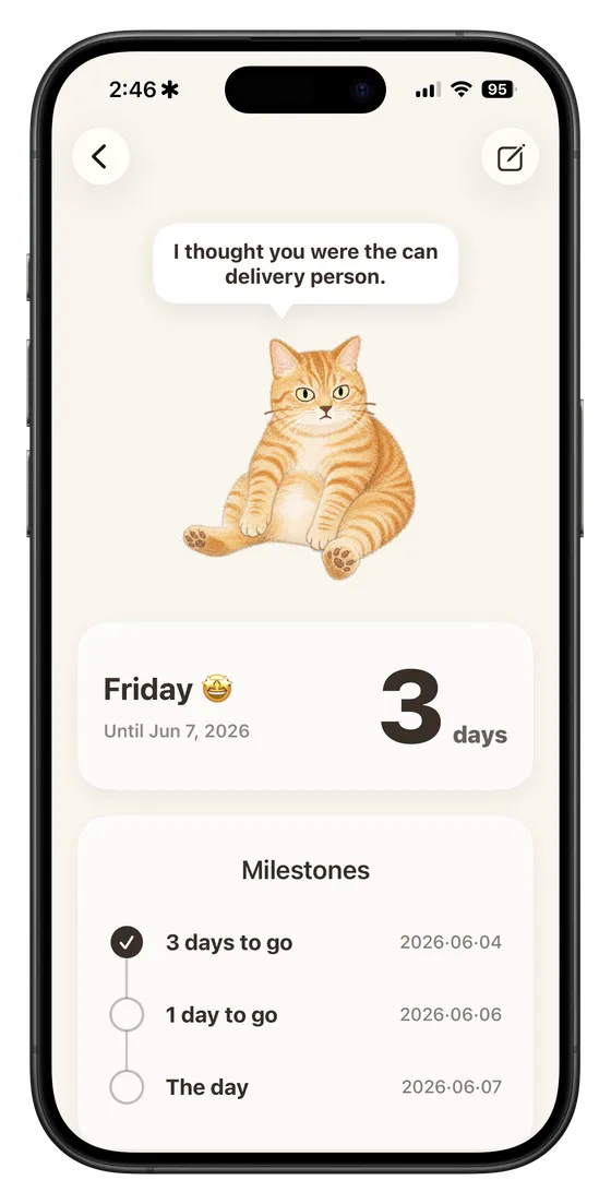 A detail page where your cat keeps you company