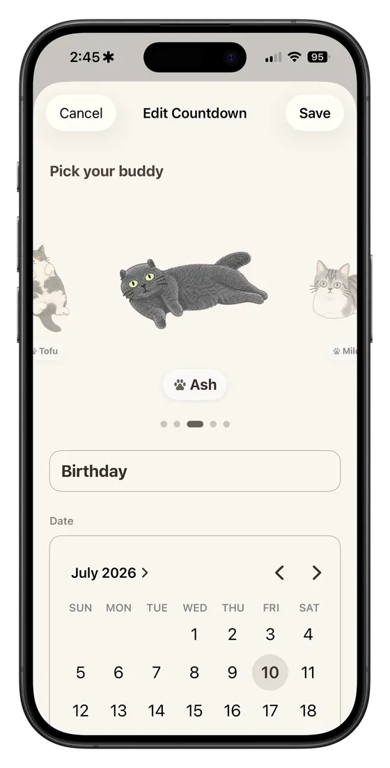 Pick a cat and set your day