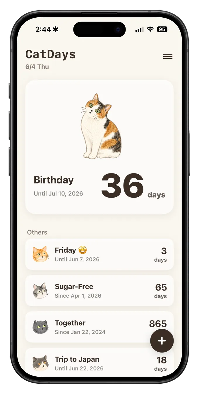 A cat to count down the days that matter