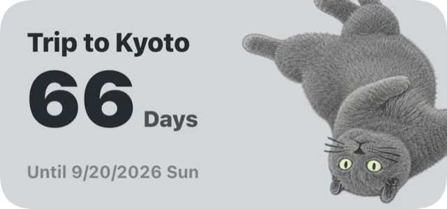CatDays countdown widget example