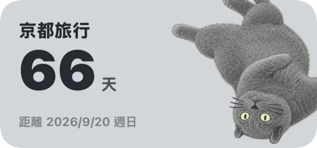 CatDays 倒數 widget 範例