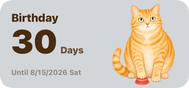 CatDays countdown widget example