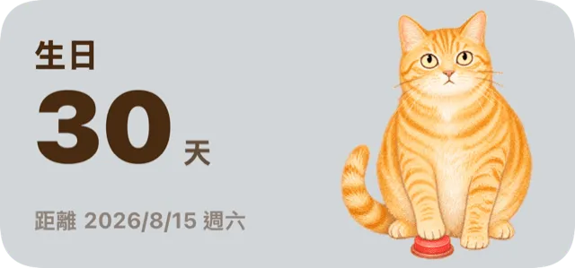 CatDays 倒數 widget 範例