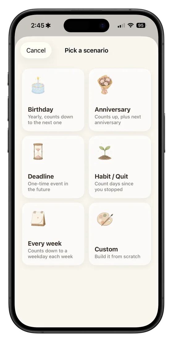 Start from a scenario template